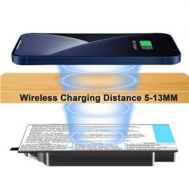 UUMAO Invisible Wireless Charger, Under Desk Furniture Wireless Charging Pad QI 10W,Hidden Long Distance Wireless Phone Charger,for 13/13 Pro/Mini/Max/12/SE /11, Samsung, AirPods/QI Standard Phones - 