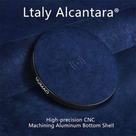 Luxury Alcantara Wireless Charger – Soft-Touch Premium Qi2 Charging Pad for iPhone & Android